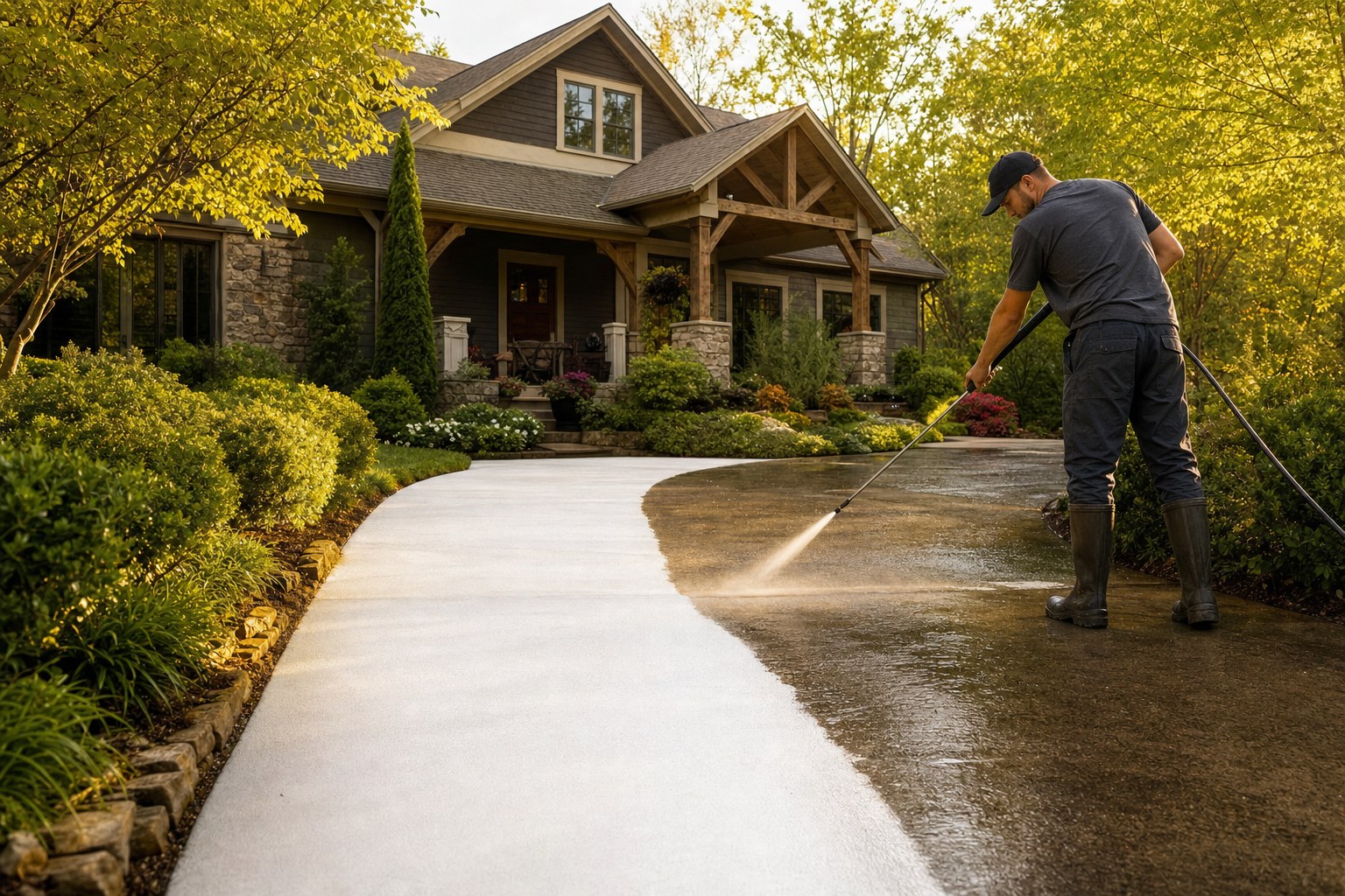 Pressure washing services Nashville TN driveways, siding and decks